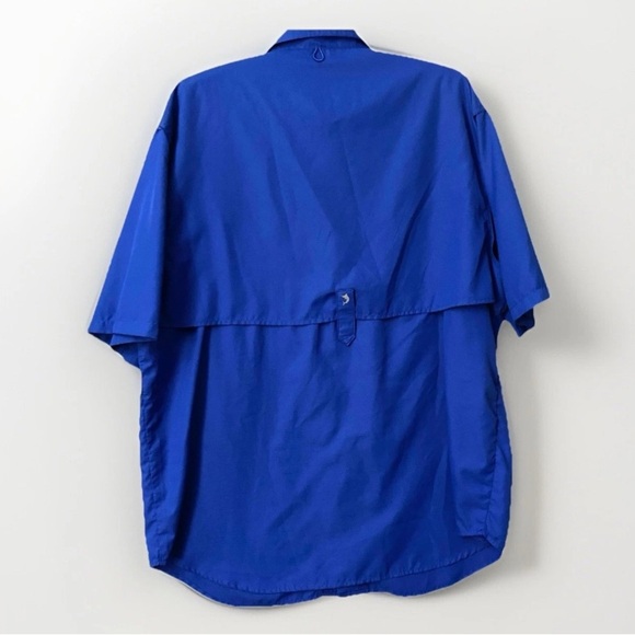 Reel Legends Performance Shadester Fishing Shirt Men Large Blue Vented Button - Picture 2 of 9